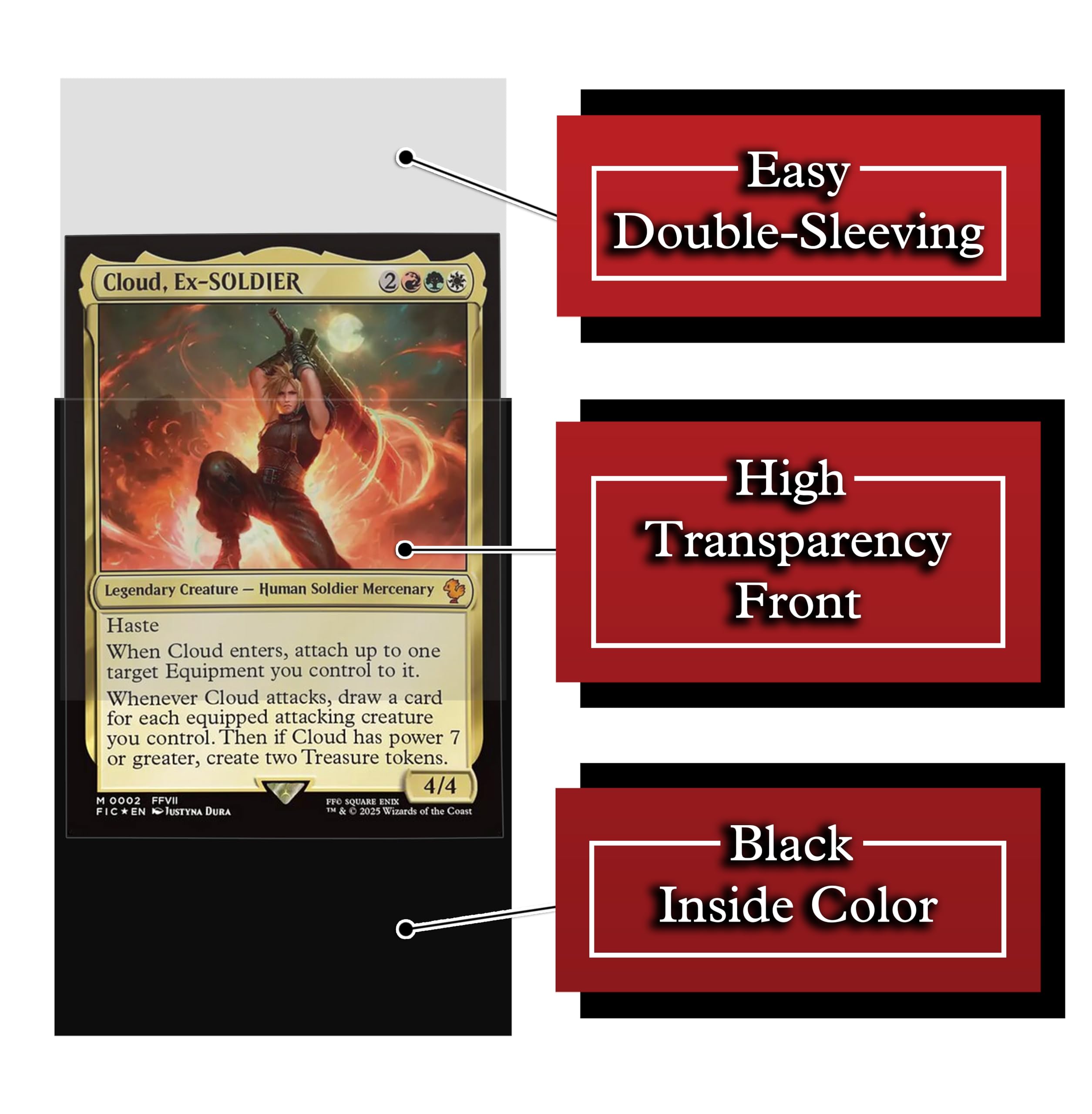 Anime Mercenary Soldier Card Sleeves (100 Pack) for MTG & TCGs – Standard Size 66x92mm