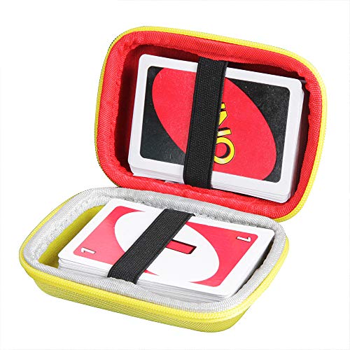 Anleo Hard Travel Case for Mattel UNO Classic Card Game (Yellow+Red) – Protective EVA Storage