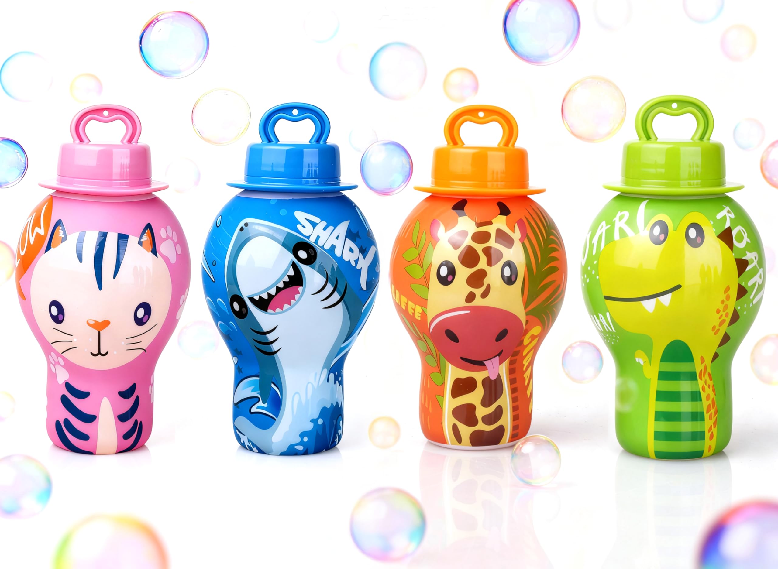 Anti-Spill Bubble Wands for Toddlers – 2-Pack (Random Colors) or 4-Pack (Animal Themes)