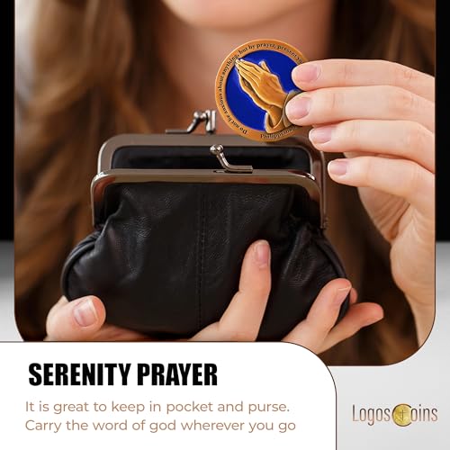 Antique Gold Serenity Prayer Coin 1.75" – Philippians 4:6 Bible Verse Challenge Coin for Encouragement