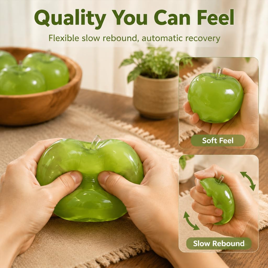 ANYKU Green Apple Squishy – Oversized Slow-Rising Stress Relief Fidget Toy for Adults