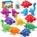 Anzimo Toddler Dinosaur Montessori Toys - 20 Double-Sided Learning Pieces for Ages 1-4