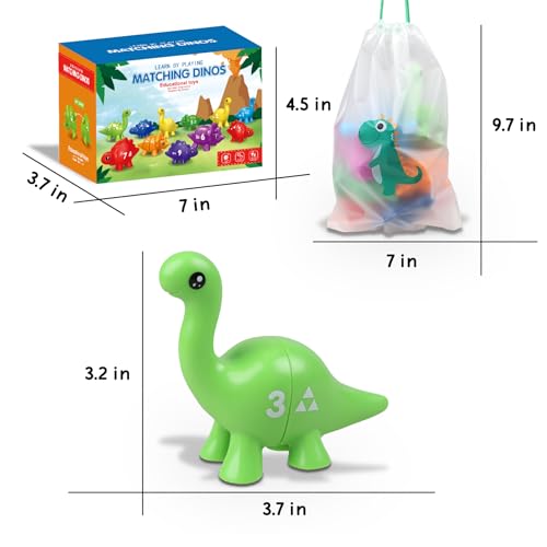 Anzimo Toddler Dinosaur Montessori Toys - 20 Double-Sided Learning Pieces for Ages 1-4
