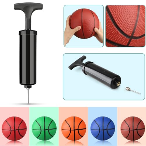 Anzmtosn 4-Pack 7-Inch Mini Basketballs with Pump – PVC Inflatable Balls for Indoor Hoops, Pool, and Beach