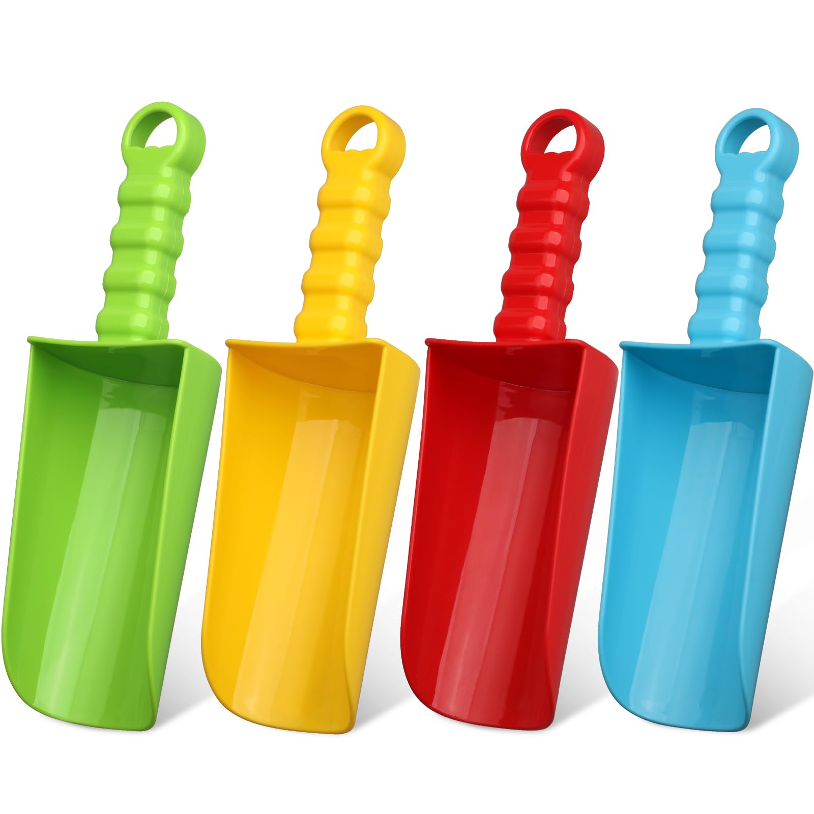 Anzmtosn 4-Pack Jumbo 9-Inch Beach Sand Shovels for Kids and Adults – Durable ABS Plastic Garden Digging Toy Set