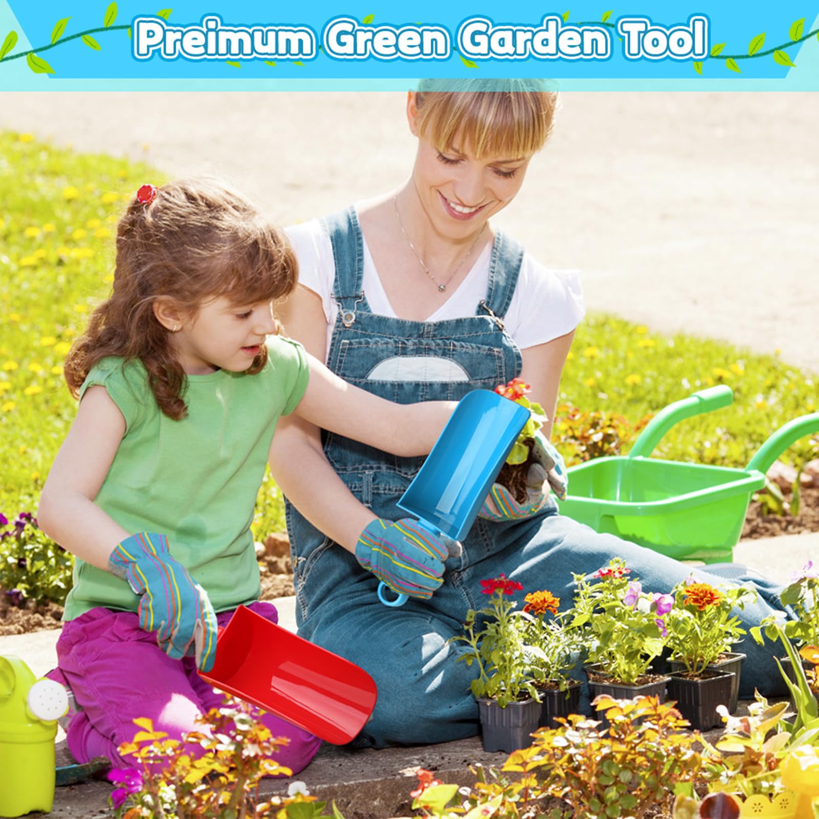 Anzmtosn 4-Pack Jumbo 9-Inch Beach Sand Shovels for Kids and Adults – Durable ABS Plastic Garden Digging Toy Set