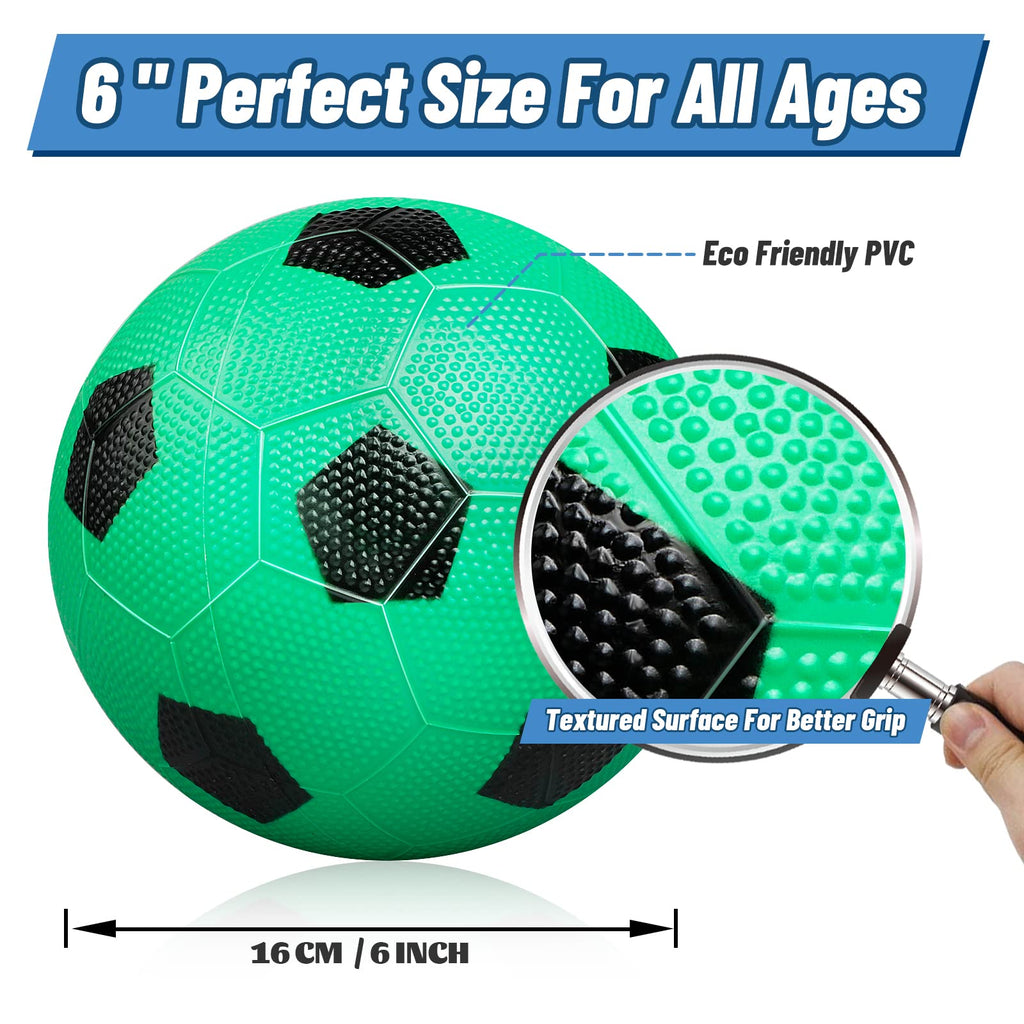 Anzmtosn 6-Inch Mini Soccer Balls for Toddlers (3 Pack) – Soft Rubber, Easy to Inflate, Beach & Pool Friendly