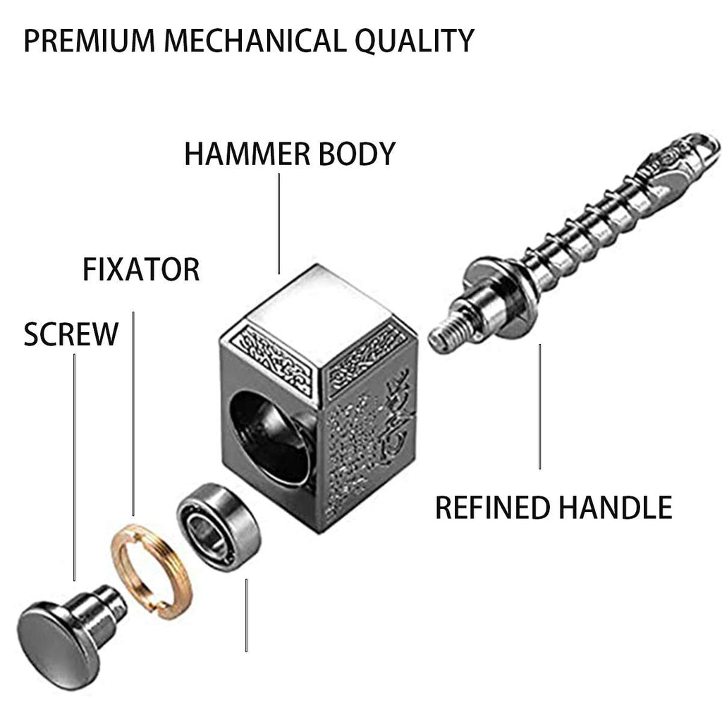 Anzmtosn Battle Hammer Fidget Spinner – Heavy Duty Metal Stress Relief Toy with R188 Bearing, Silent Spin, Gift for Kids & Adults