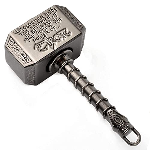 Anzmtosn Metal Fidget Spinner Battle Hammer 2-in-1 with Two Spin Modes – Quiet Stress Relief Toy for Kids and Adults (Black)