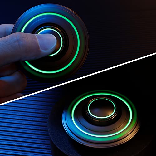 Anzmtosn UFO Metal Fidget Spinner - Glow in the Dark, R188 Bearing, 3+ Min Spin, Stress Relief Desk Toy
