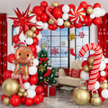 AobkDeco Christmas Balloon Garland Arch Kit – Red, White & Gold Balloons for Holiday Party Decor