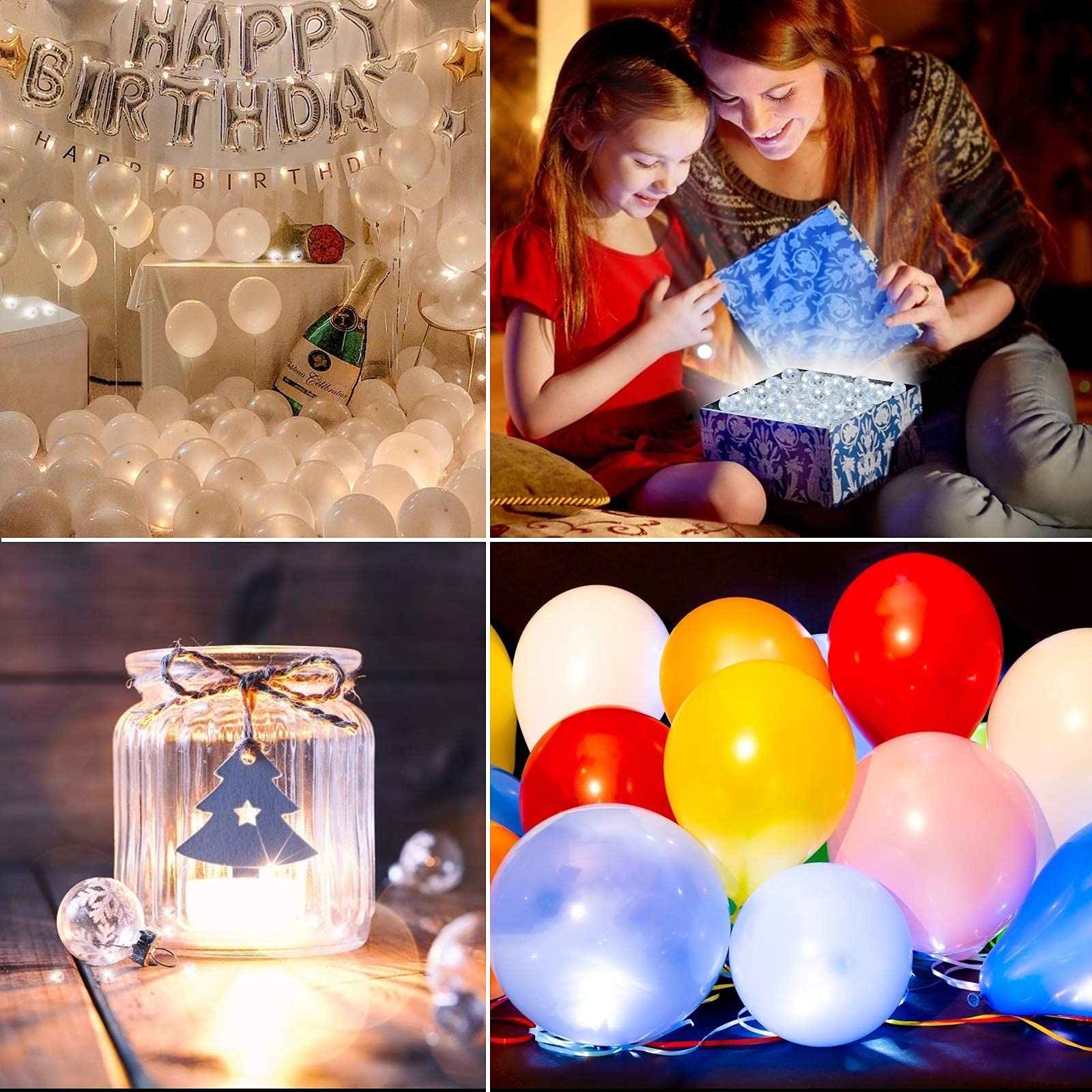 Aogist 100 White LED Balloon Lights – Mini Round Party Decorations for Indoor & Outdoor Events
