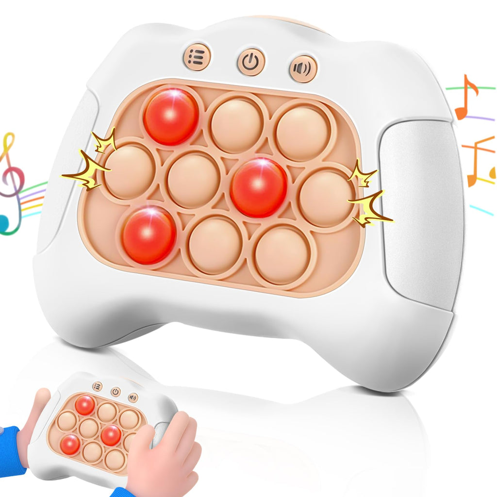 Aolgen Quick Push Game – Light Up Fast Push Bubble Game with 4 Modes, Sensory Toy for Kids 3-12 and Adults (White)
