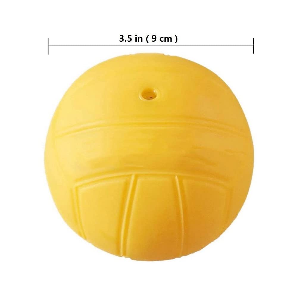 Aolowewin 3-Pack 3.5 Inch Yellow PVC Roundnet Replacement Balls – Deflated Strong Bounce Balls for Spikeball, Beach Volleyball, and Pet Play