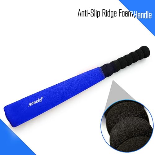 Aoneky Foam Baseball Bat and Ball Set for Toddlers Ages 1-4 - Safe Indoor Outdoor T-Ball Toy with 16.5 Inch Bat and Tee