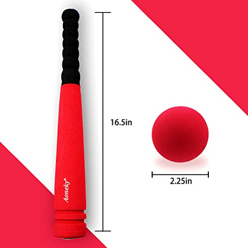 Aoneky Mini Foam Baseball Bat and Ball - 16.5 Inch Toddler Toy Set