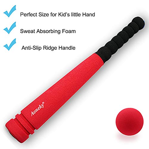 Aoneky Mini Foam Baseball Bat and Ball - 16.5 Inch Toddler Toy Set