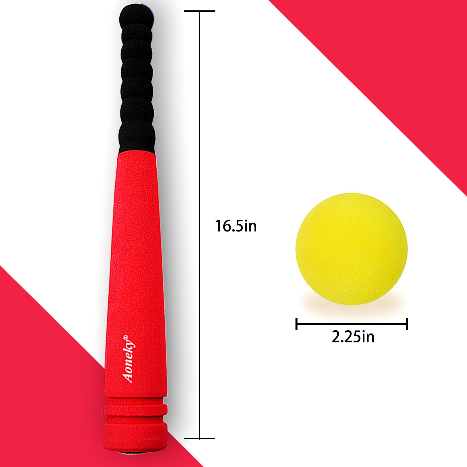 Aoneky Mini Foam Baseball Bat and Ball Set for Toddlers - 16.5 Inch Soft Foam Toy