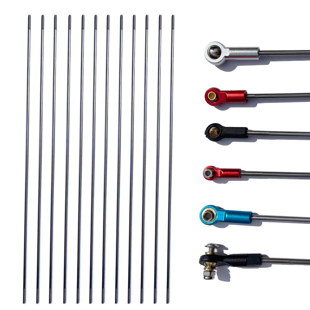 AONTOKY M3 11.8-Inch 304 Stainless Steel Pushrod Connector for RC Models (12-Pack)