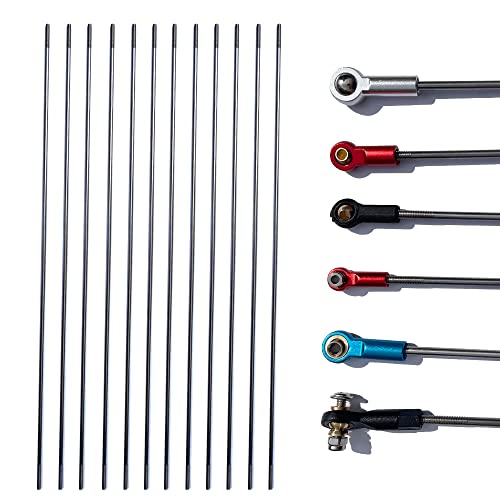 AONTOKY M3 11.8-Inch 304 Stainless Steel Pushrod Connector for RC Models (12-Pack)