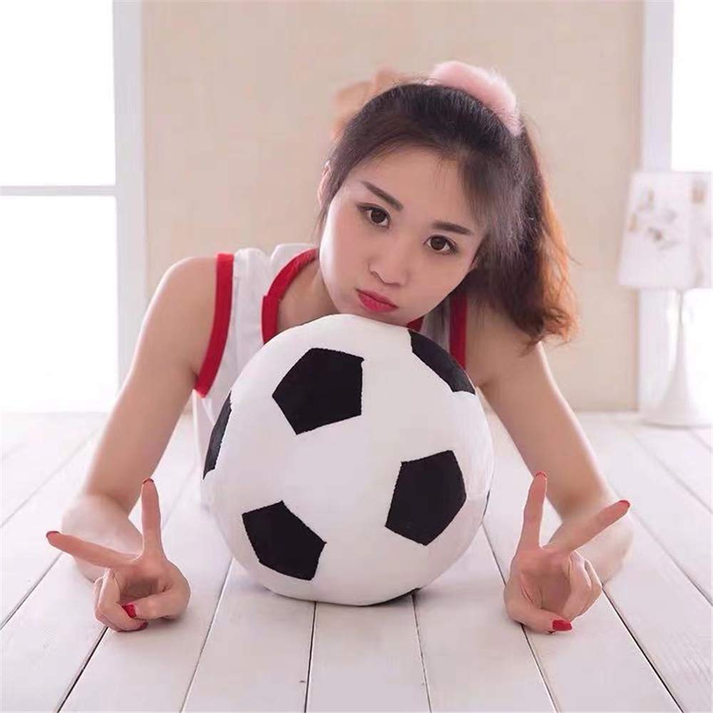 AOQI Black & White Plush Soccer Ball Pillow - Soft Stuffed Toy for Kids, 7.8 Inch
