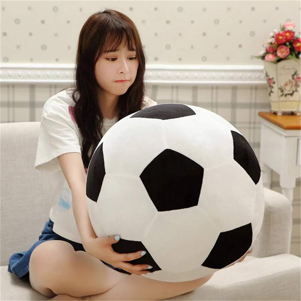 AOQI Black & White Plush Soccer Ball Pillow - Soft Stuffed Toy for Kids, 7.8 Inch