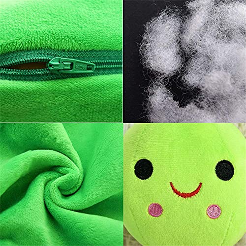 AOQI Giant Peas in a Pod Plush Toy – 9.8" Cuddle Pillow with 3 Removable Peas