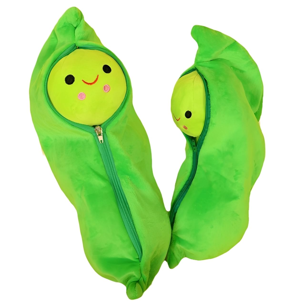 AOQI Giant Peas in a Pod Plush Toy – 9.8" Cuddle Pillow with 3 Removable Peas