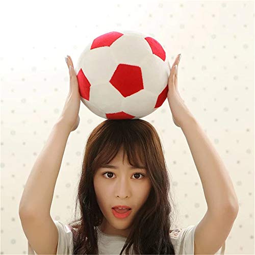 AOQI Plush Soccer Ball 20cm - Soft Stuffed Toy Football Pillow for Kids, Red & White