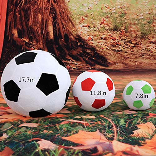 AOQI Plush Soccer Ball 20cm - Soft Stuffed Toy Football Pillow for Kids, Red & White
