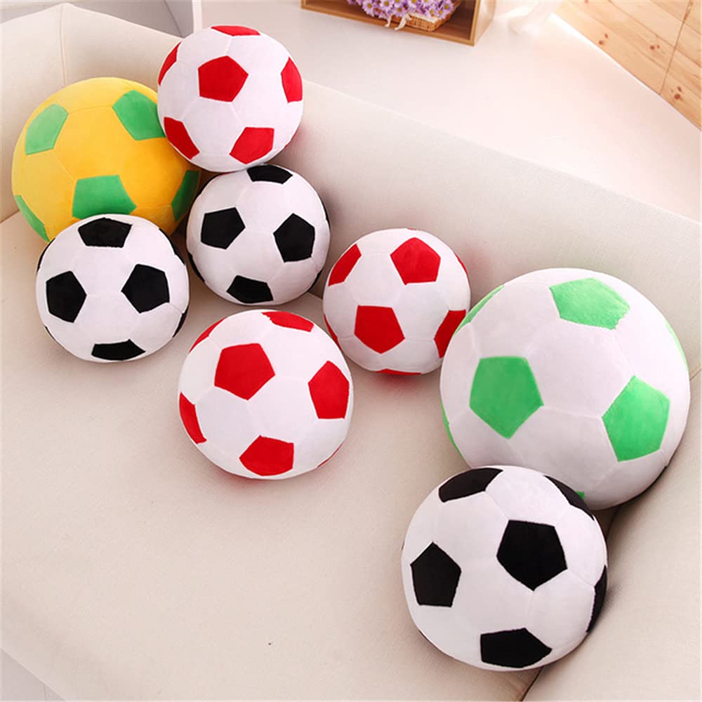 AOQI Plush Soccer Ball 20cm - Soft Stuffed Toy Football Pillow for Kids, Red & White