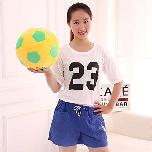 AOQI Plush Soccer Ball – 7.8 inch Soft Stuffed Toy for Kids (Green-Yellow)