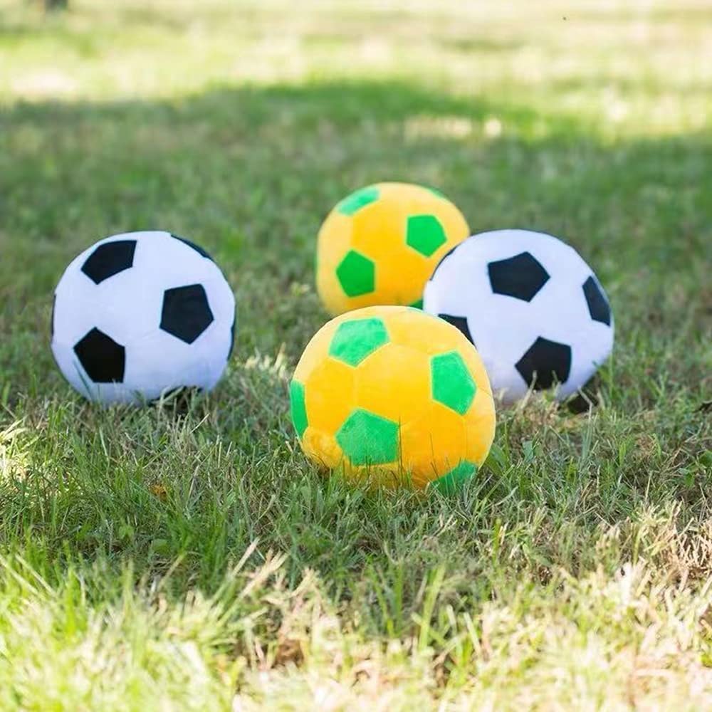 AOQI Plush Soccer Ball – 7.8 inch Soft Stuffed Toy for Kids (Green-Yellow)