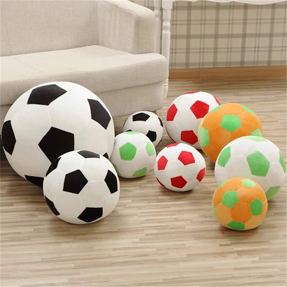 AOQI Plush Soccer Ball – 7.8 inch Soft Stuffed Toy for Kids (Green-Yellow)