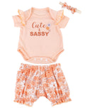 Aori 20 Inch Reborn Doll Clothes Set – Pink Onesie, Floral Pants & Bow Headband for 17-20" Realistic Baby Dolls