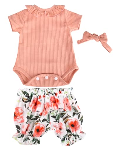 Aori Reborn Baby Doll Outfit: Pink Shirt, Floral Pants & Headband Set for 17-20 Inch Dolls