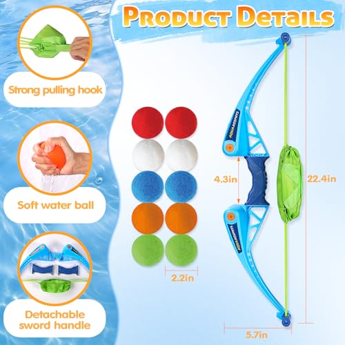 AOSPHYS Reusable Water Balloons Set with Bow – 10 Refillable Balls for Kids Pool Beach Summer Fun