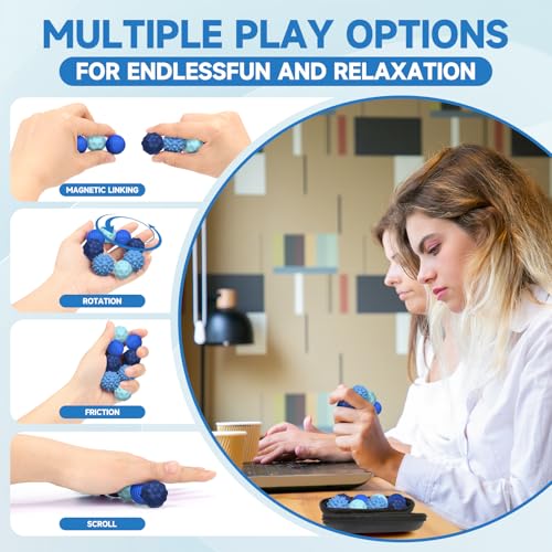 AotBlcer Magnetic Sensory Balls 8-Pack: Silicone Fidget Toys for Stress Relief and Focus for Adults & Teens