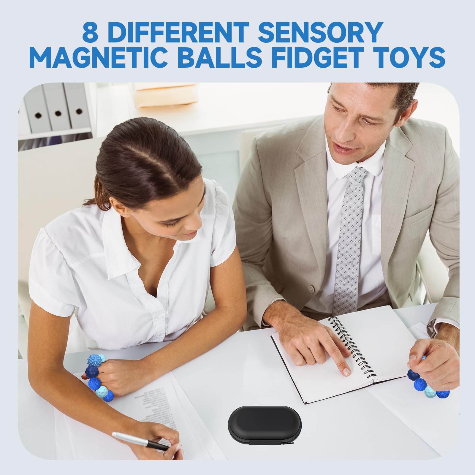 AotBlcer Magnetic Sensory Balls 8-Pack: Silicone Fidget Toys for Stress Relief and Focus for Adults & Teens