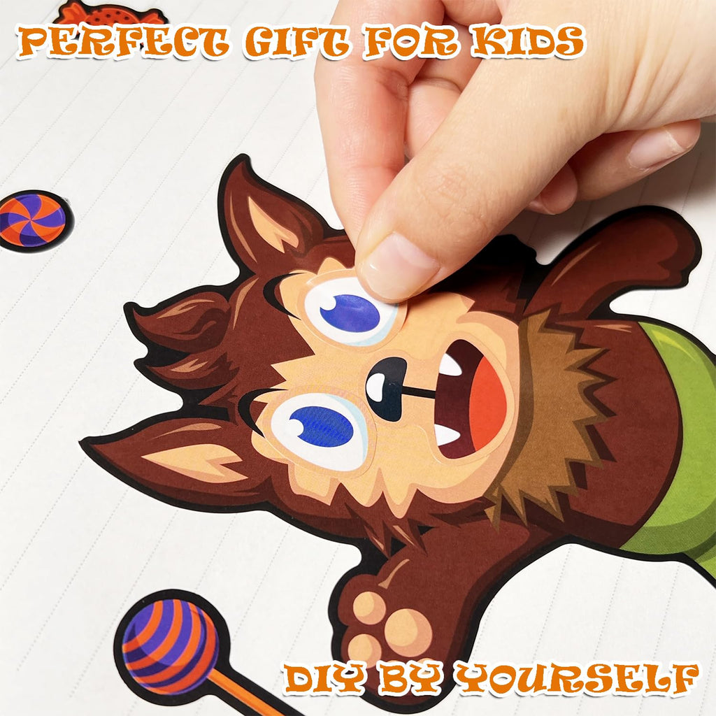 Aowplc 64 Sheets Halloween Stickers for Kids - 16 Designs, Waterproof, DIY Craft Party Favors