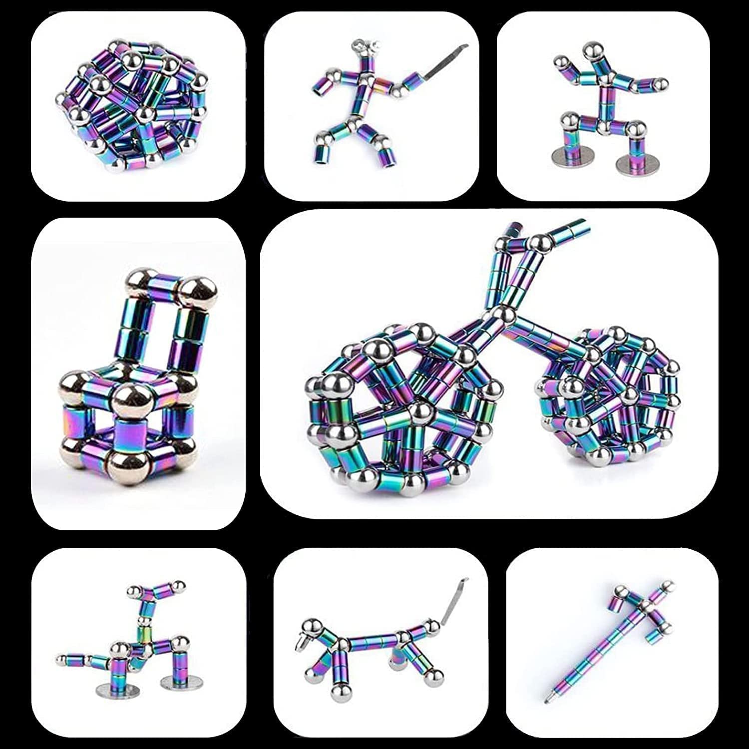 AOYALABOR Magnetic Fidget Pen with 14 Rings, 30 Steel Balls, 5 Gel Ink Refills – Stress Relief Toy for Teens and Adults