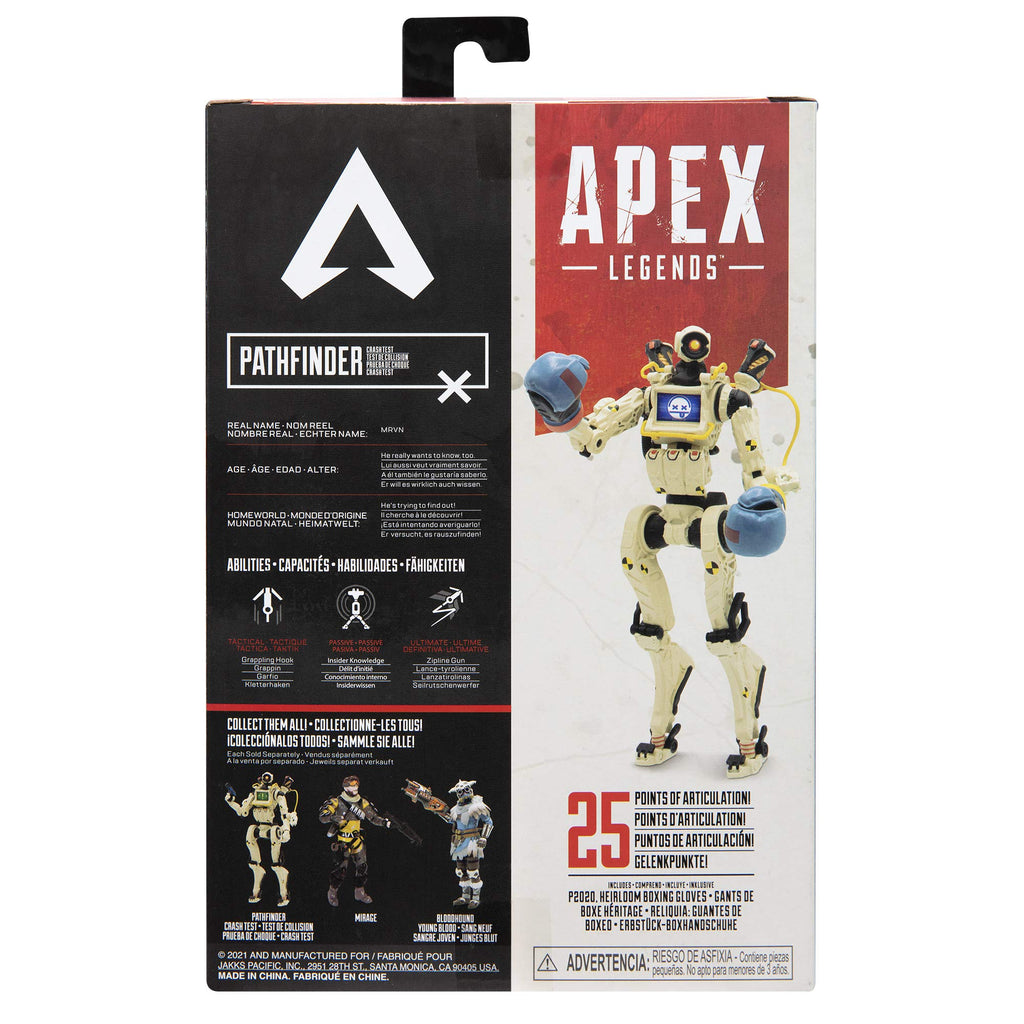 Apex Legends Pathfinder Crash Test Rare Skin 6-Inch Action Figure - Highly Detailed Poseable Collectible