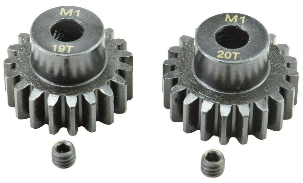Apex RC Products Mod 1 Pinion Gear Set – 19 and 20 Tooth, 5mm Bore, 2-Pack (1/8 Scale)