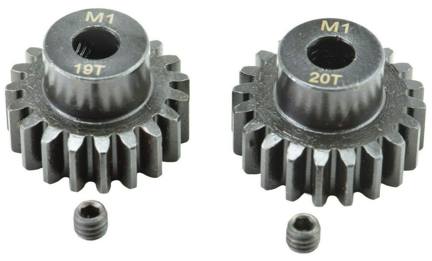 Apex RC Products Mod 1 Pinion Gear Set – 19 and 20 Tooth, 5mm Bore, 2-Pack (1/8 Scale)
