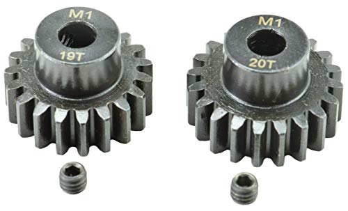 Apex RC Products Mod 1 Pinion Gear Set – 19 and 20 Tooth, 5mm Bore, 2-Pack (1/8 Scale)