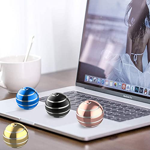 Apqdw 1.54 Inch Kinetic Spinning Desk Toy - Blue, Metal Fidget for Stress Relief and ADHD Focus