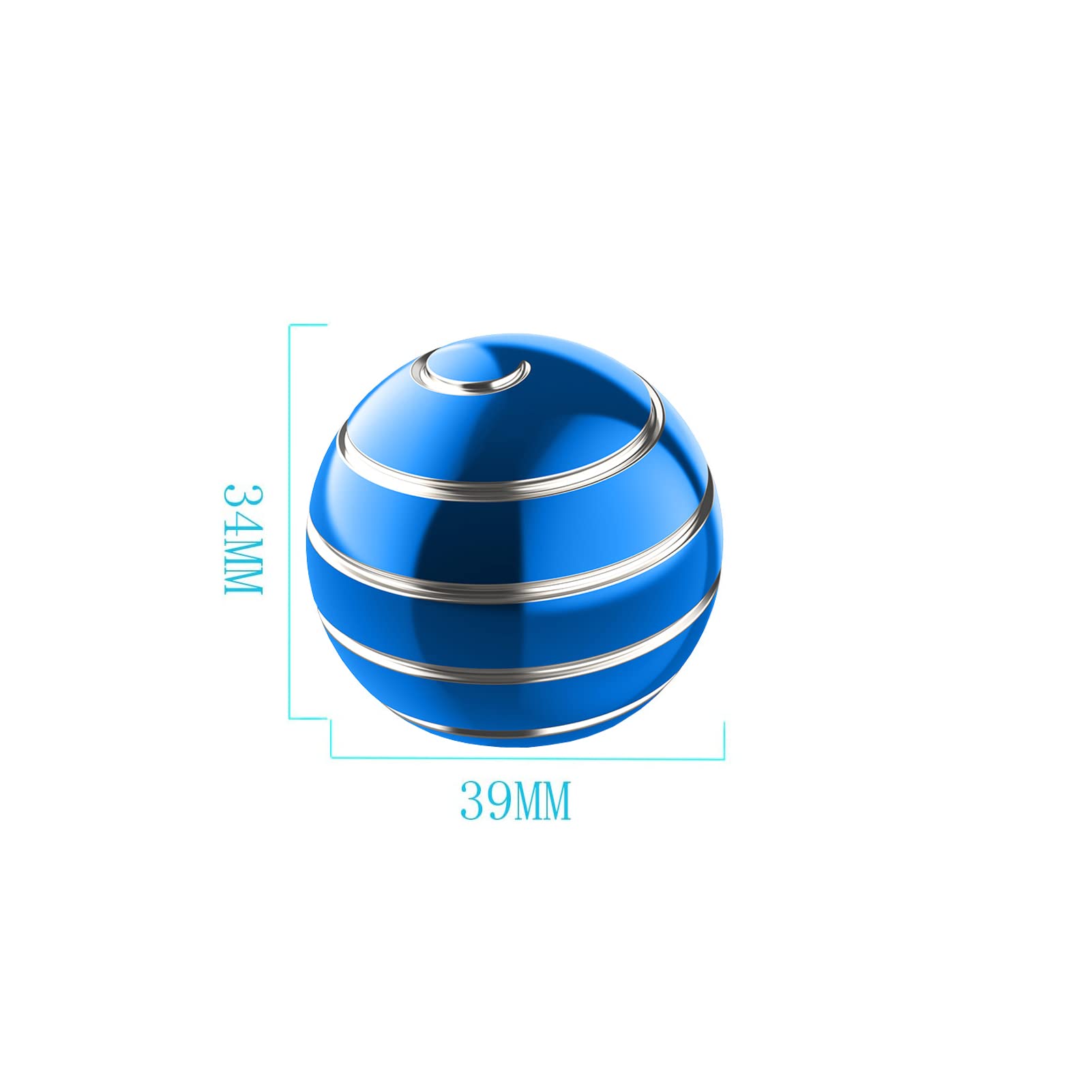 Apqdw 1.54 Inch Kinetic Spinning Desk Toy - Blue, Metal Fidget for Stress Relief and ADHD Focus
