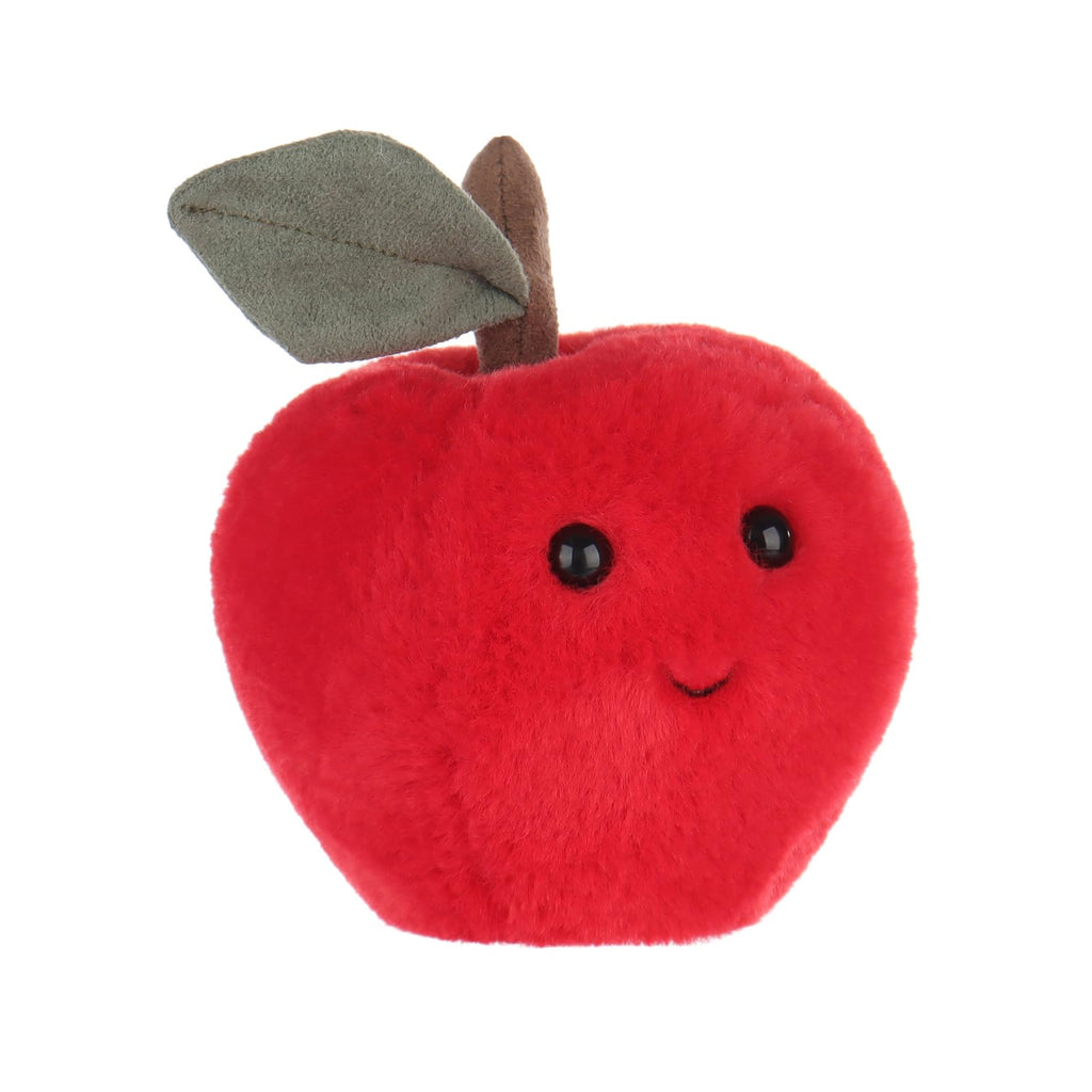 Apricot Lamb 5-Inch Stuffed Apple Plush Toy – Soft Polyester Fruit Plushie for Kids