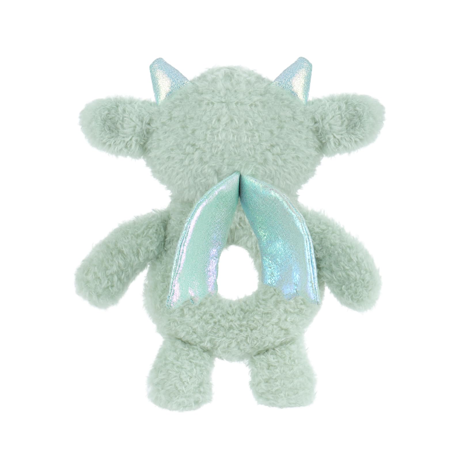 Apricot Lamb Dragon Soft Rattle Toy - 6 Inch Plush Stuffed Animal for Newborns with Easy-Grip Handle