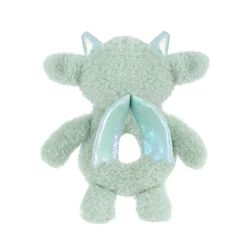 Apricot Lamb Dragon Soft Rattle Toy - 6 Inch Plush Stuffed Animal for Newborns with Easy-Grip Handle